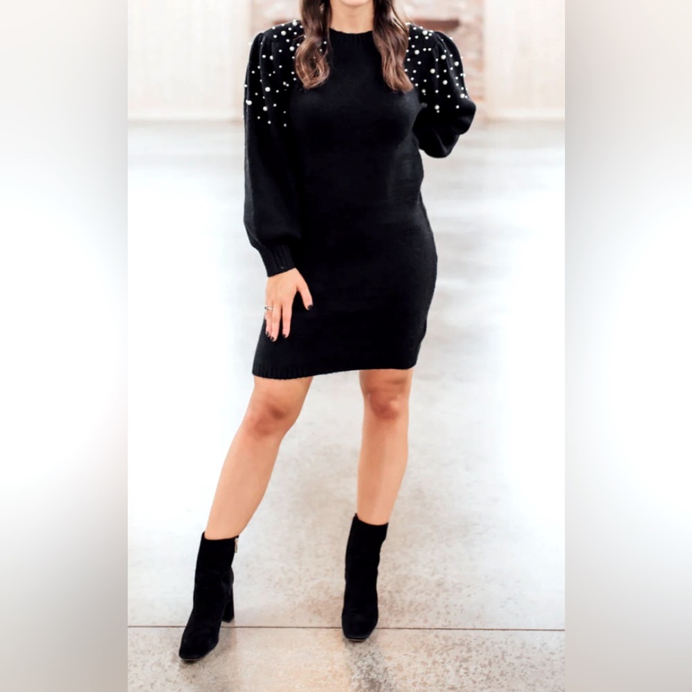 NWT Express Sweater Dress with Pearl Shoulders XXS